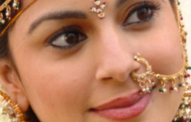 In the days of ancient India, a young bride would have her nose pierced as