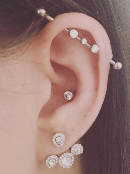 Buy Adhvik Press Screw Pierced Barbell Earring Hoop Bali With Hanging Leaf  Clip-on Earring Gold (Unisex) Pack of 2 Online at Best Prices in India -  JioMart.
